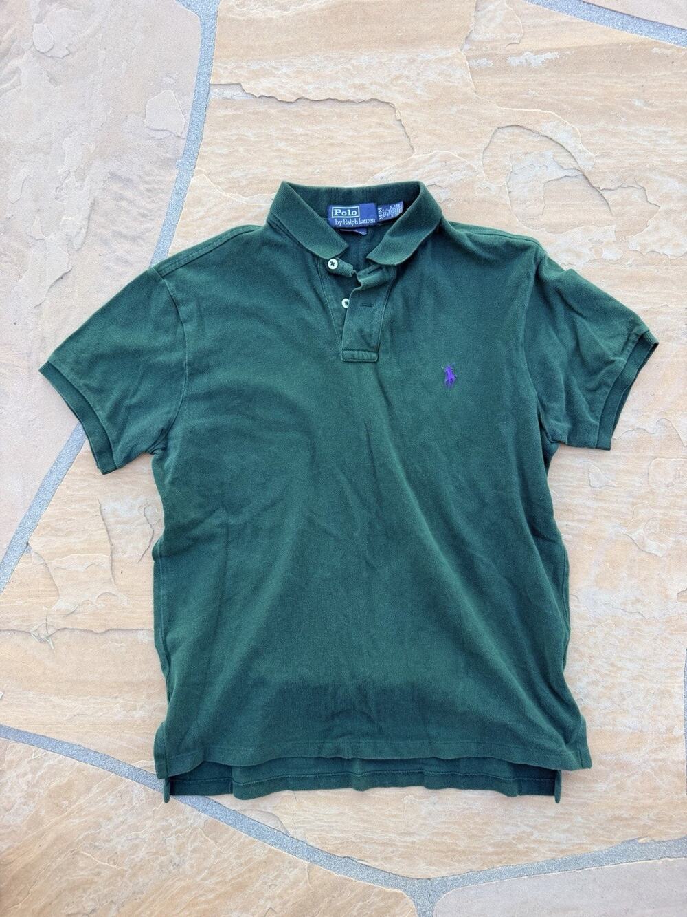 Polo Ralph Lauren Men's Cotton Golf Polo Shirt Men's Size M Green Hi Low Hem